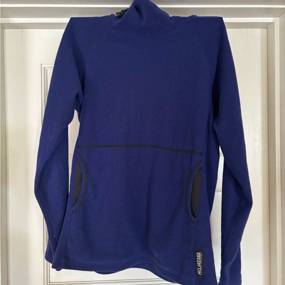 melanzana micro grid hoodie blue size m